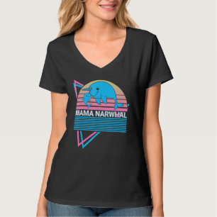 Narwhal Mama Retro Mama Narwhal T-Shirt