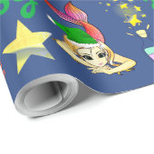 Narwhal, Mermaid, Unicorn Custom Name(s) Christmas Wrapping Paper (Roll Corner)