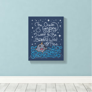 Narwhal Ocean Quote Canvas Print