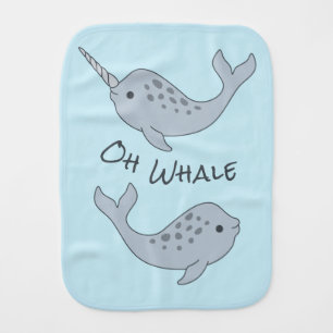 Narwhal Oh Whale Burp Cloth