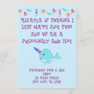 Narwhal Personalized Invitation