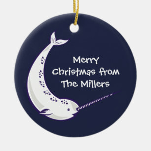 Narwhal Personalized Photo Christmas Ornament