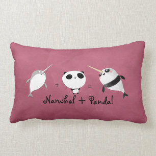 Narwhal plus Panda! Lumbar Pillow
