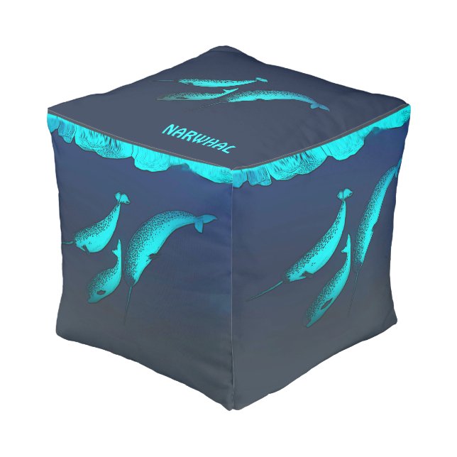 Narwhal Pouf (Angled Front)