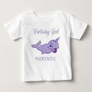 Narwhal Purple Lavender Magical Sea Unicorn Baby T-Shirt