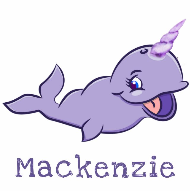 Narwhal Purple | Lilac Magical Sea Unicorn Custom Cutout (Front)