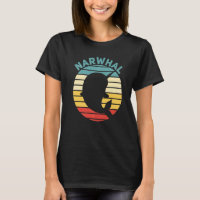 Narwhal Retro Sunset Unicorn of the Sea Narwhal