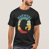 Narwhal Retro Sunset Unicorn of the Sea Narwhal