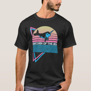 Narwhal Retro Unicorn Of The Sea T-Shirt