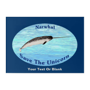 Narwhal - Save The Unicorn Acrylic Print