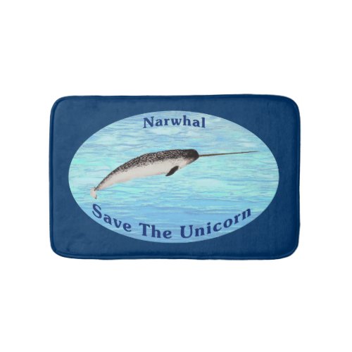 Narwhal _ Save The Unicorn Bathroom Mat