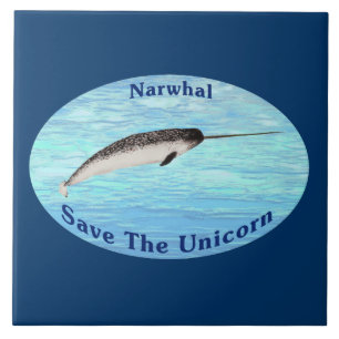 Narwhal - Save The Unicorn Ceramic Tile