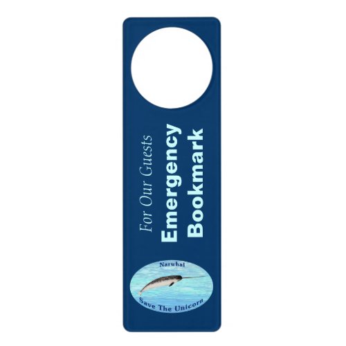 Narwhal _ Save the Unicorn Emergency Bookmark Door Hanger