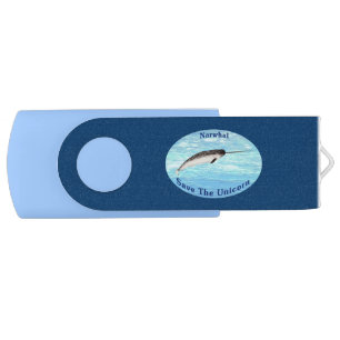 Narwhal - Save The Unicorn Flash Drive
