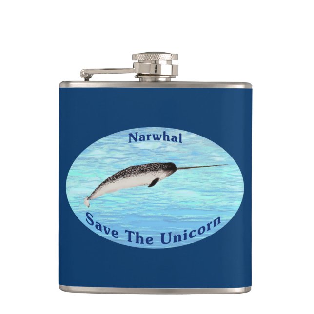 Narwhal - Save The Unicorn Flask (Front)