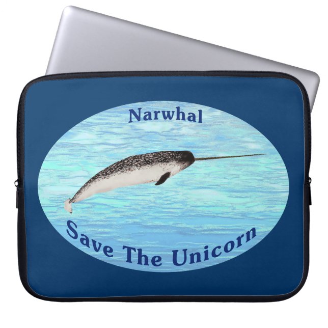 Narwhal - Save The Unicorn Laptop Sleeve (Front)
