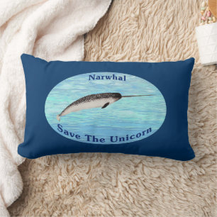 Narwhal - Save The Unicorn Lumbar Pillow