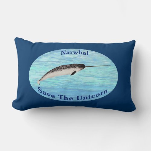 Narwhal _ Save The Unicorn Lumbar Pillow