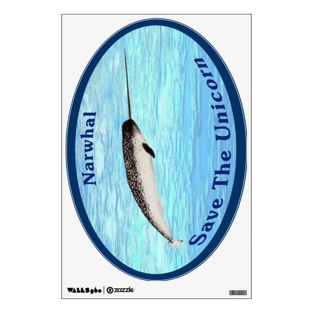 Narwhal - Save The Unicorn Wall Sticker (Front)