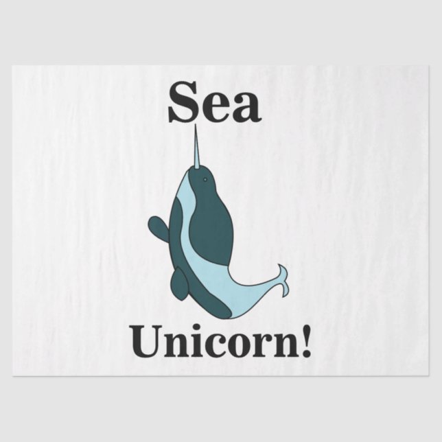 Narwhal Sea Unicorn Funny Tissue Paper (Front)