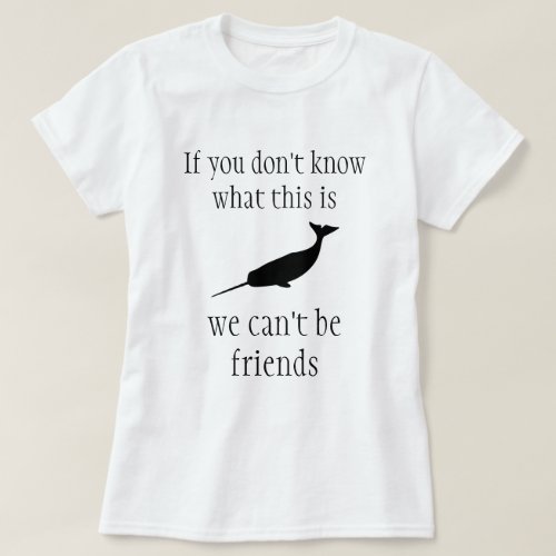 Narwhal Silhouette Funny T_Shirt