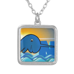 narwhal silver plated necklace