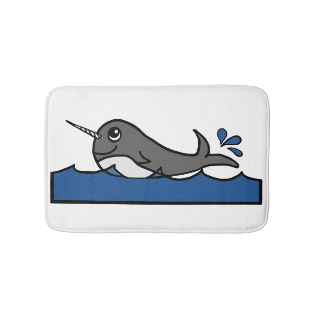 Narwhal Splash Bathroom Mat (Front)