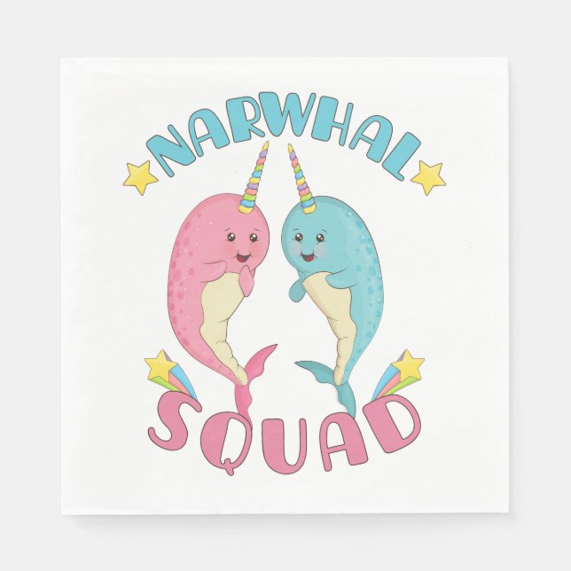 Narwhal Squad Napkins (Front)