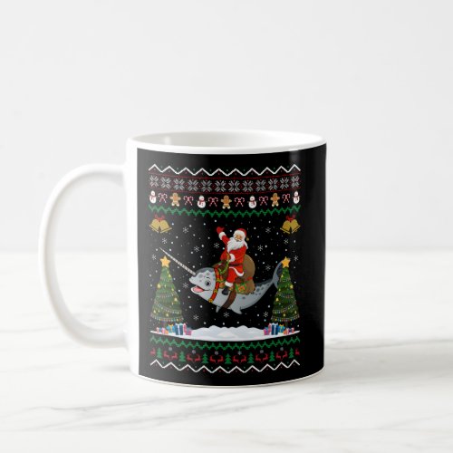 Narwhal Ugly Santa Riding Narwhal Coffee Mug