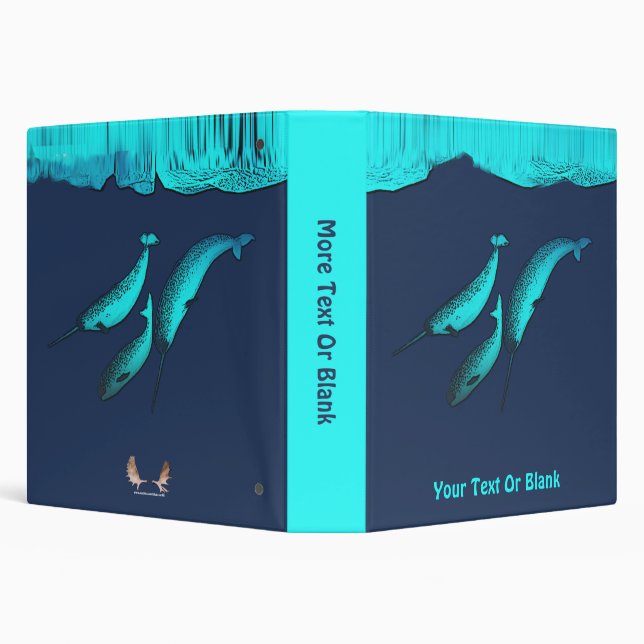 Narwhal Under The Ice 3 Ring Binder (Background)
