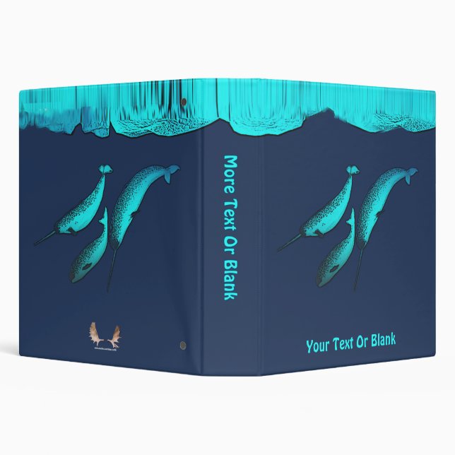 Narwhal Under The Ice 3 Ring Binder (Background)