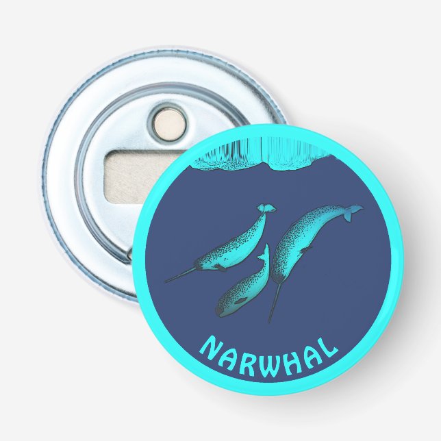 Narwhal Under The Ice Bottle Opener (Front)