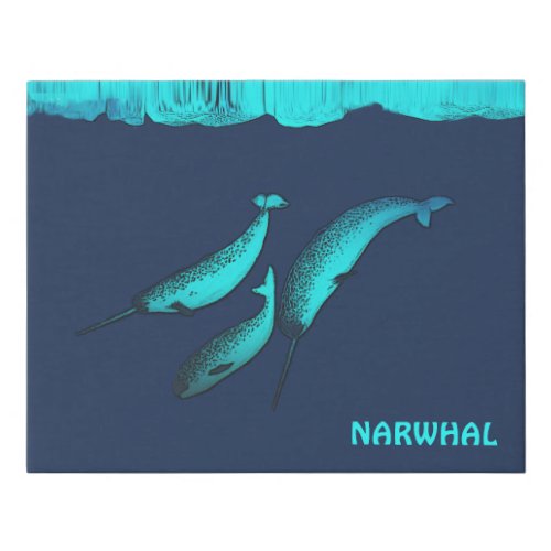 Narwhal  Under The Ice Faux Canvas Print