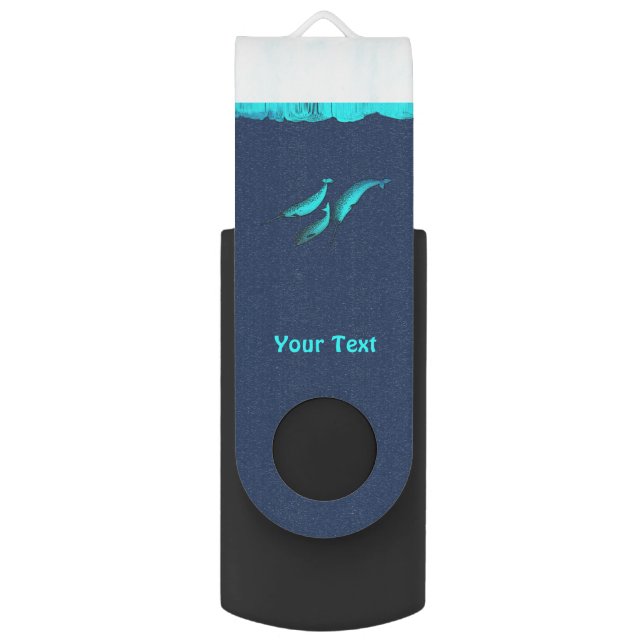 Narwhal Under The Ice Flash Drive (Front Vertical)