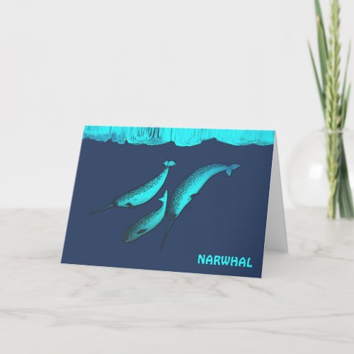 Narwhal  Under The Ice Holiday Card