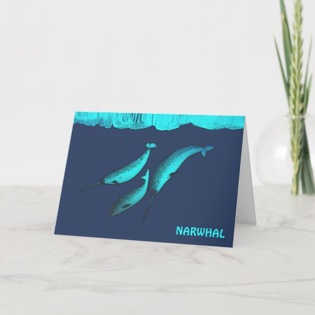 Narwhal  Under The Ice Holiday Card (Front)