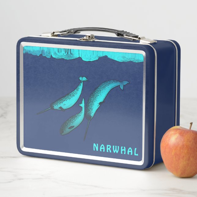 Narwhal Under The Ice Metal Lunch Box (In Situ)
