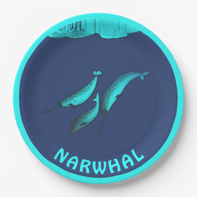 Narwhal Under The Ice Paper Plates (Front)