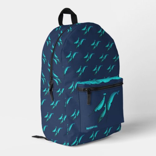 Narwhal Under The Ice Printed Backpack