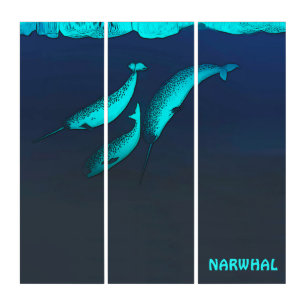 Narwhal Under The Ice Triptych