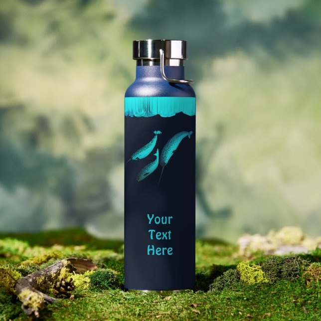 Narwhal Under The Ice Water Bottle (Outdoor (Rotated))