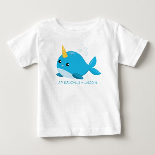 Narwhal Unicorn Baby/Toddler T-Shirt (Front)