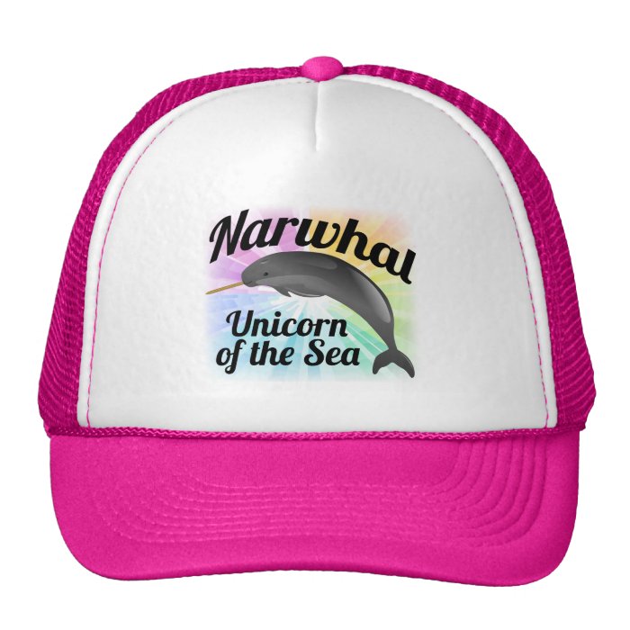 Narwhal Unicorn of the Sea, Cute Rainbow Trucker Hats