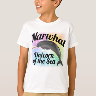 Narwhal Unicorn of the Sea, Cute Rainbow T-Shirt