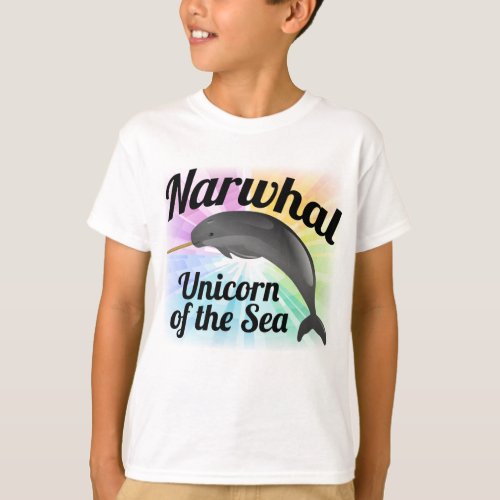 Narwhal Unicorn of the Sea Cute Rainbow T_Shirt