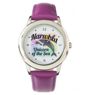 Narwhal Unicorn of the Sea, Cute Rainbow Watch