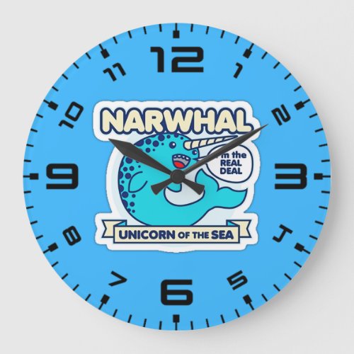 Narwhal Unicorn Of The Sea Large Clock