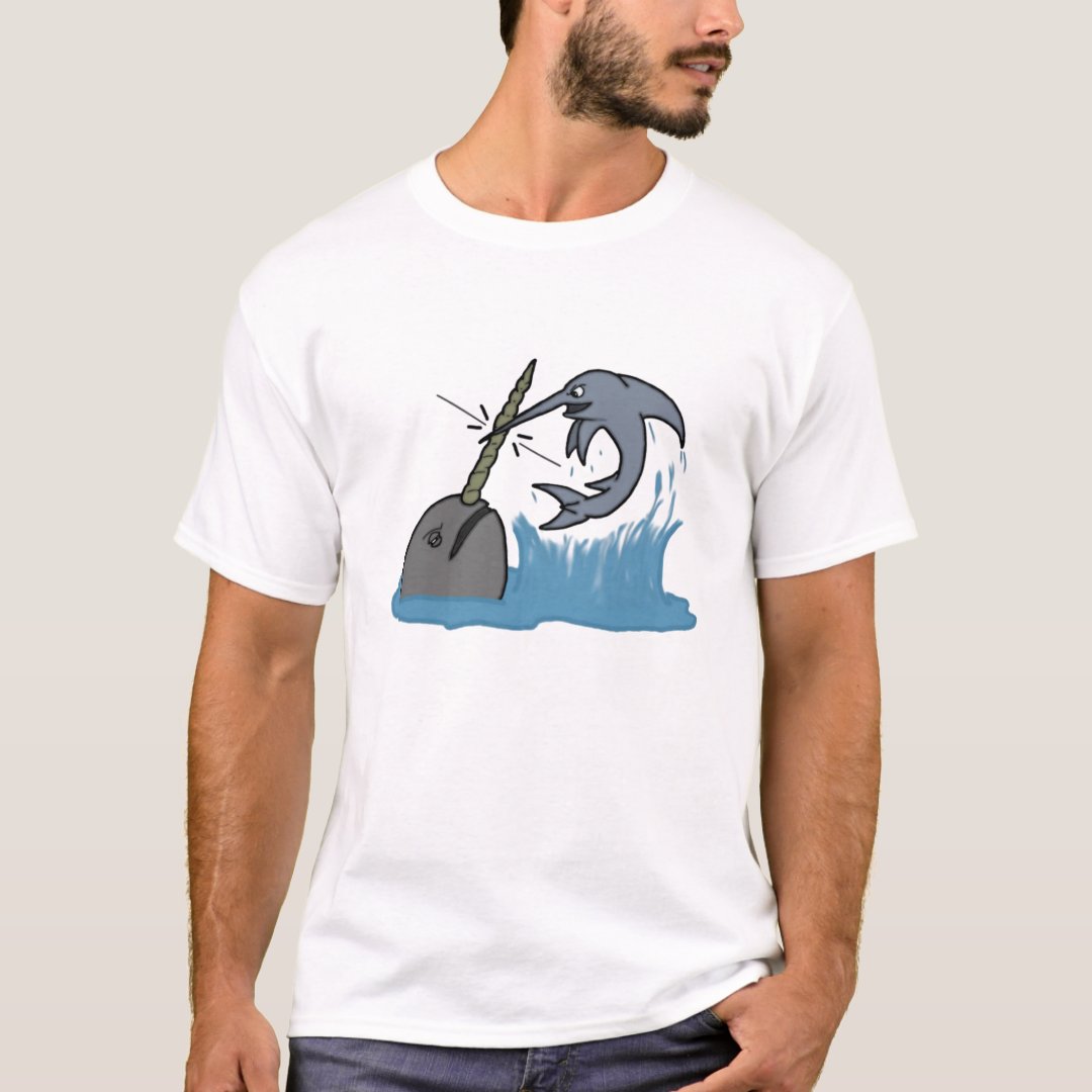 Narwhal VS Swordfish TShirt Zazzle