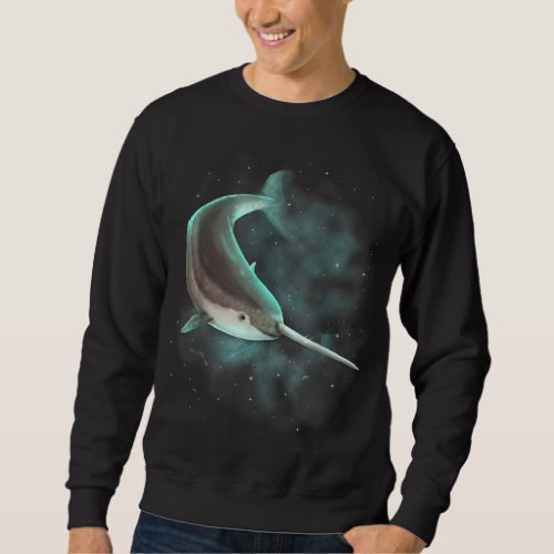 Narwhal Whale Cosmic Galaxy Celestial Outer Space  Sweatshirt