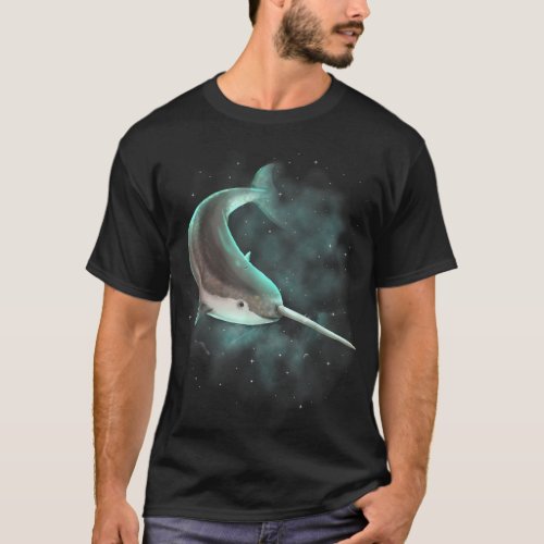 Narwhal Whale Cosmic Galaxy Celestial Outer Space  T_Shirt
